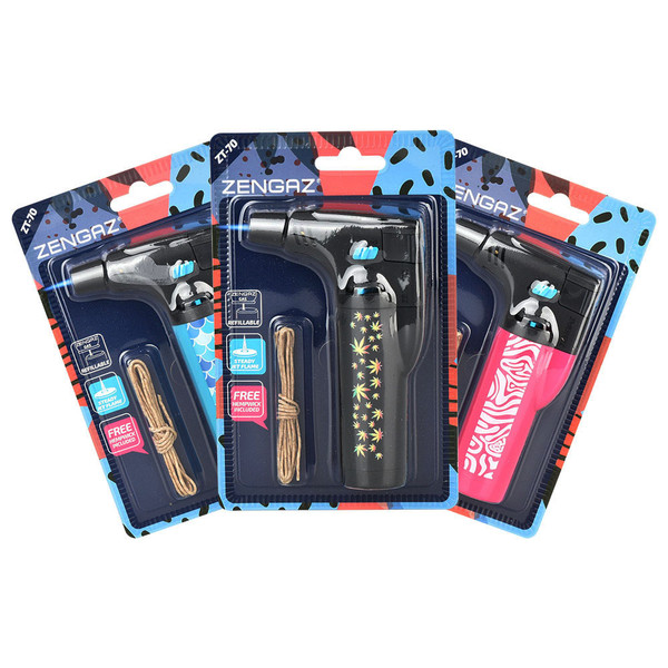 ZENGAZ ZT-70 TORCH JET II WITH HEMP WICK ASSORTED DESIGNS - Vape plus