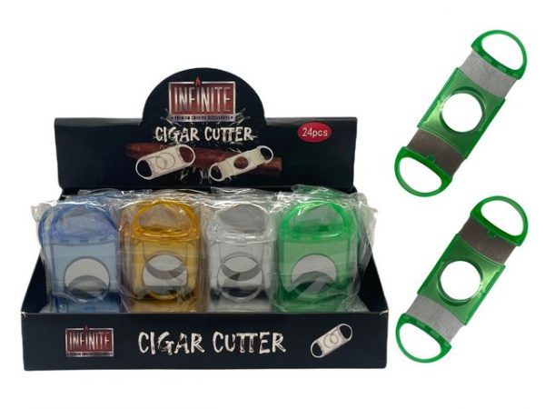 INFINITE PLASTIC CIGAR CUTTER COLORFUL BOX OF 24 #040K