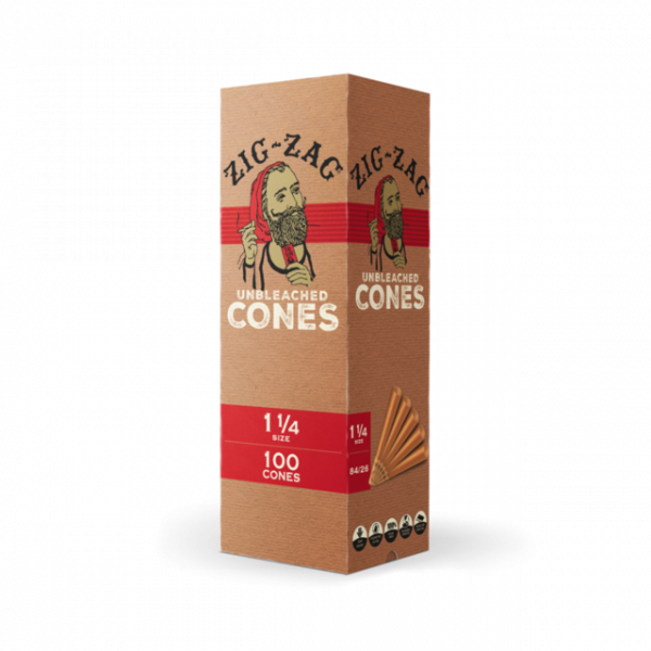 ZIG ZAG 1 1/4 UNBLEACHED CONES 100CT