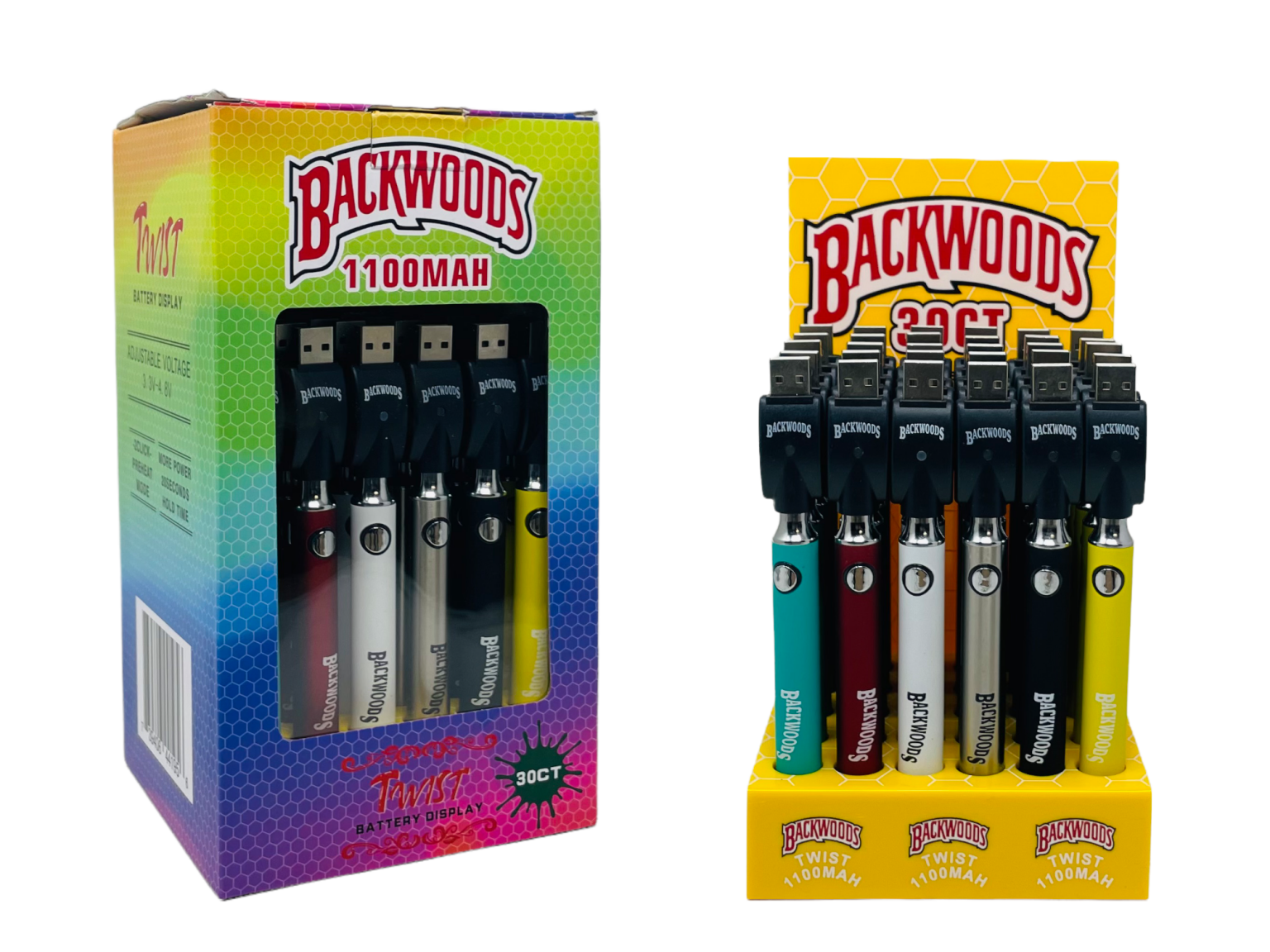 BACKWOODS TWIST BATTERY 1100MAH 30CT DISPLAY Vape plus