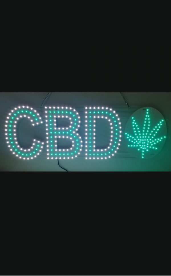 BUSINESS IMAGE SIGN LED (CBD LEAF) DESIGN