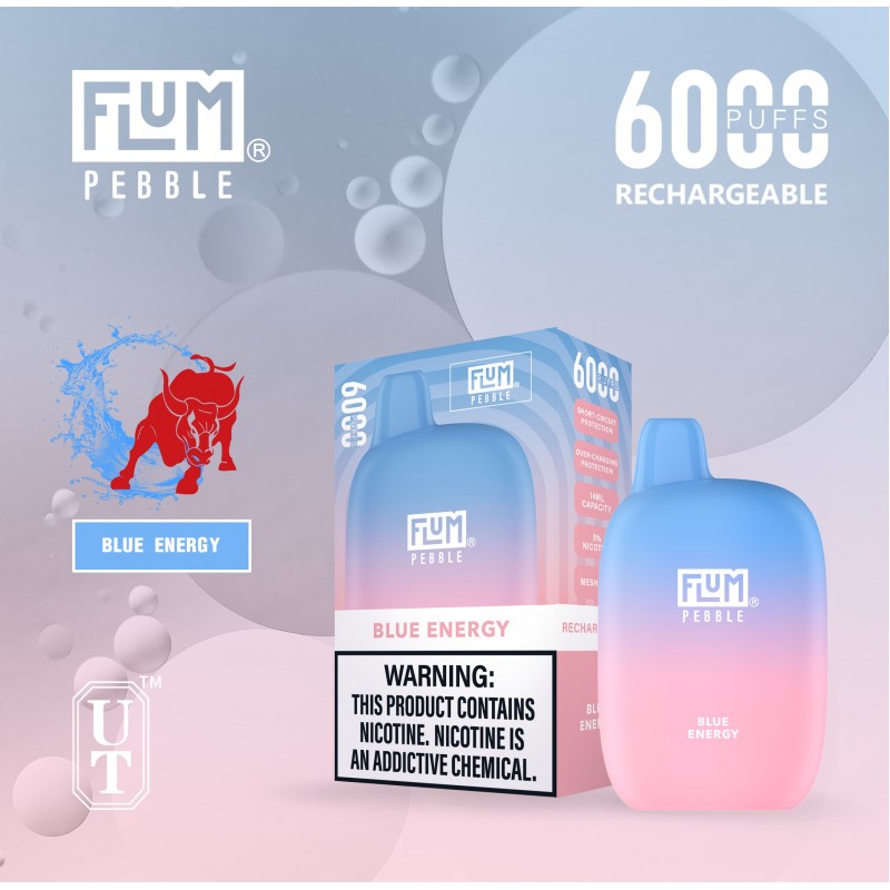 Flum Pebble 5 Disposable 6000 Puffs Box Of 10 Vape Plus 9564