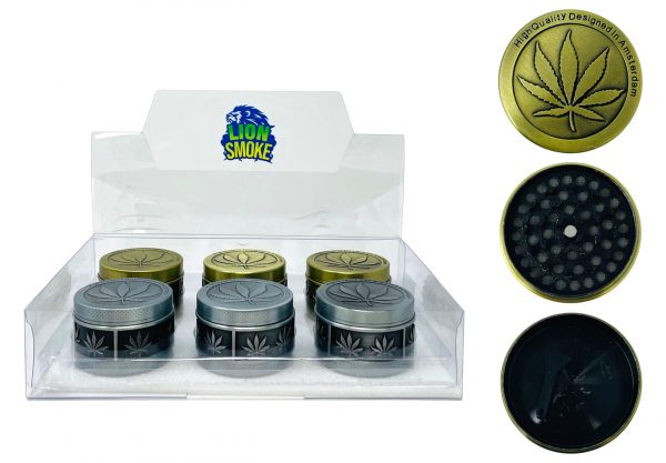 LION SMOKE 3 PARTS TOBACCO GRINDER ZNG420 BOX OF 6