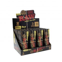 RAW BLACK CLASSIC KING SIZE CONES RETRO 3CT BOX OF 32
