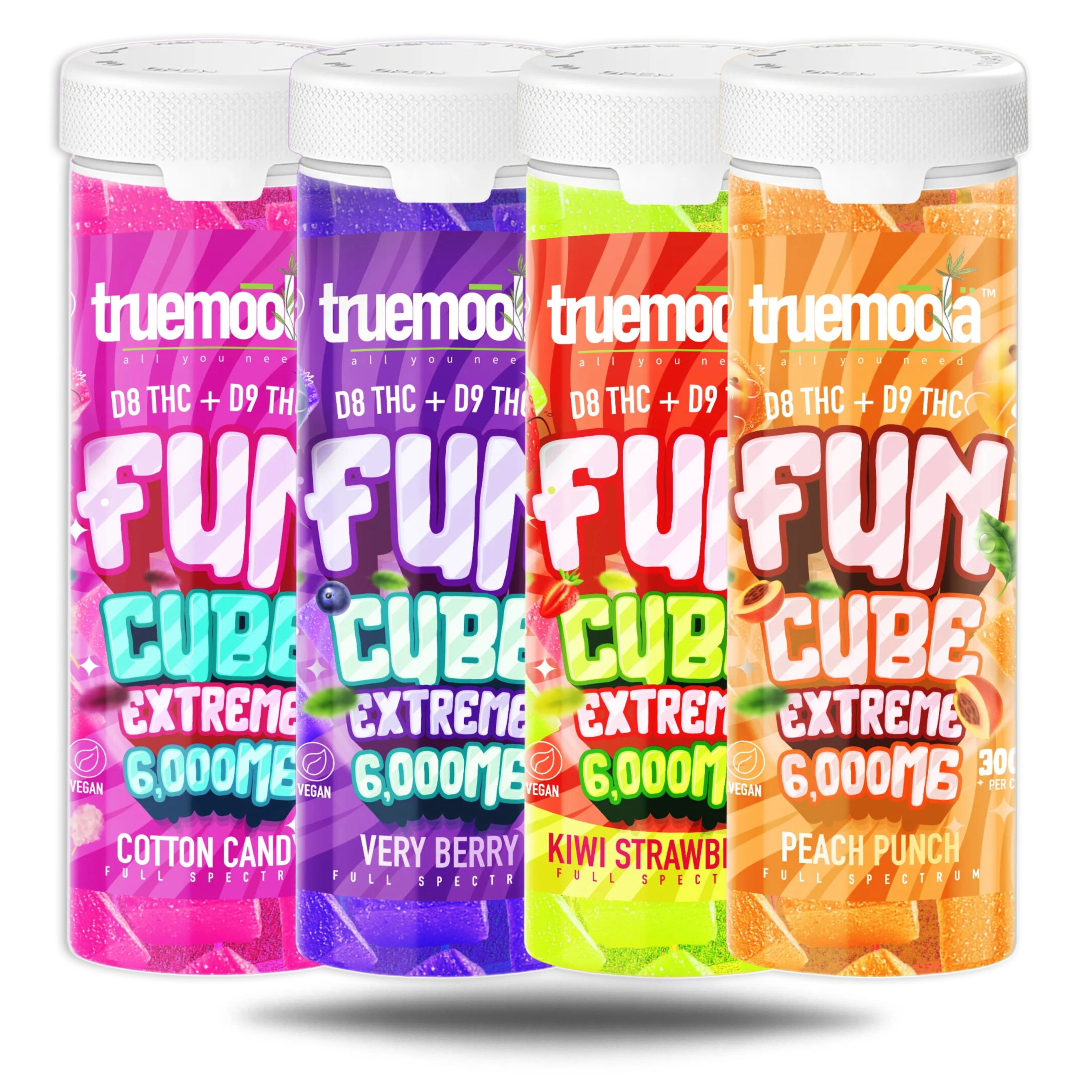 Fun Cube Peach Punch Gummies, D8 & D9 Full Spectrum Gummy