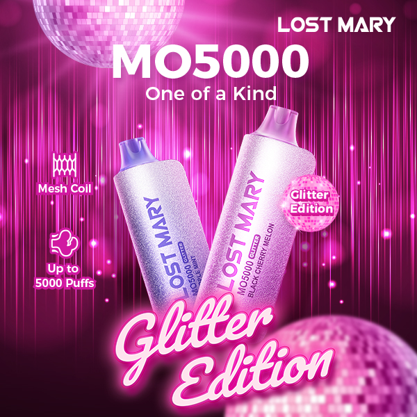 LOST MARY MO5000 GLITTER EDITION 5% DISPOSABLE BOX OF 5 - Vape plus